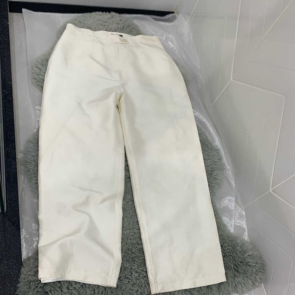 VTG Orna FarhoRARE Made in 🇫🇷 100% Silk Off White 2 Pieces High Rise Pants Set - Picture 6 of 17